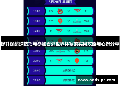 提升保龄球技巧与参加香港世界杯赛的实用攻略与心得分享