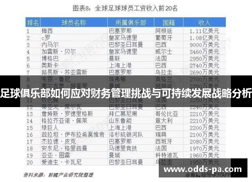 足球俱乐部如何应对财务管理挑战与可持续发展战略分析